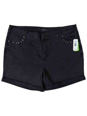 Warehouse One Grand Beach Club NWT Women's Plus Black Denim Shorts  Size 16+